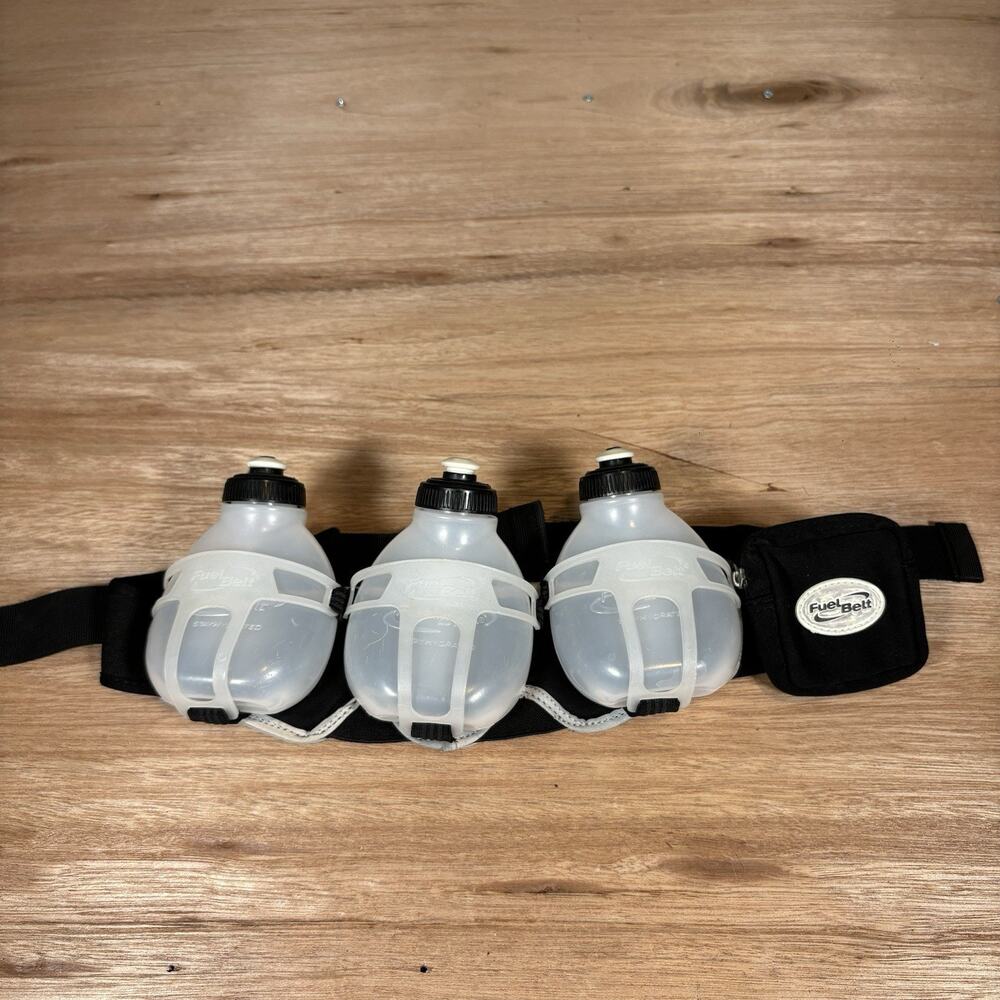 Fuel Belt Hydration Running Belt With 3 Bottles & Small Storage Pouch Adjustable
